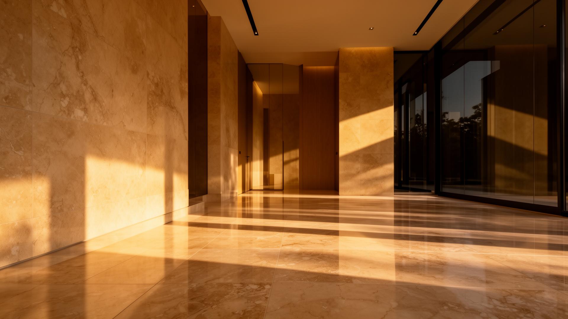 Interior de luxo com porcelanato premium